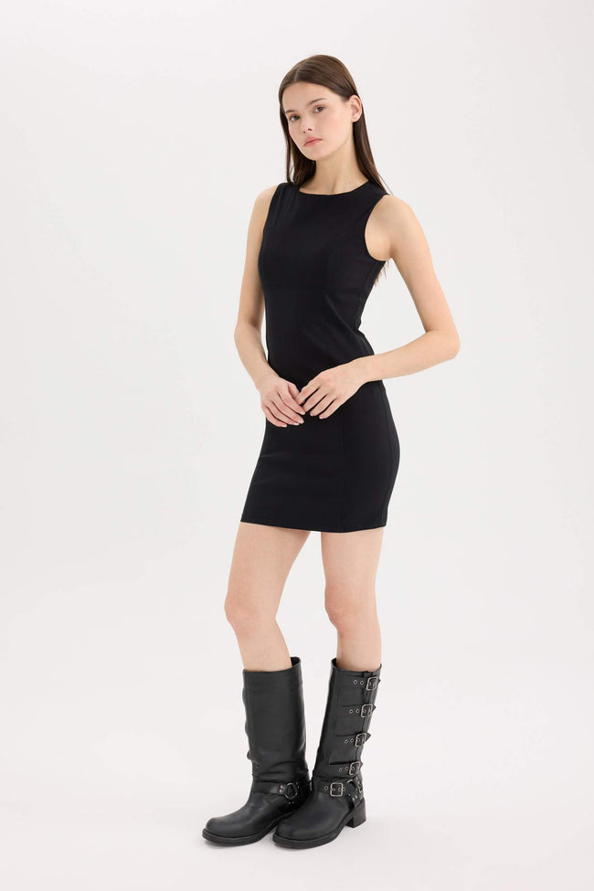Bodycon Crew Neck Mini Dress Hover Image