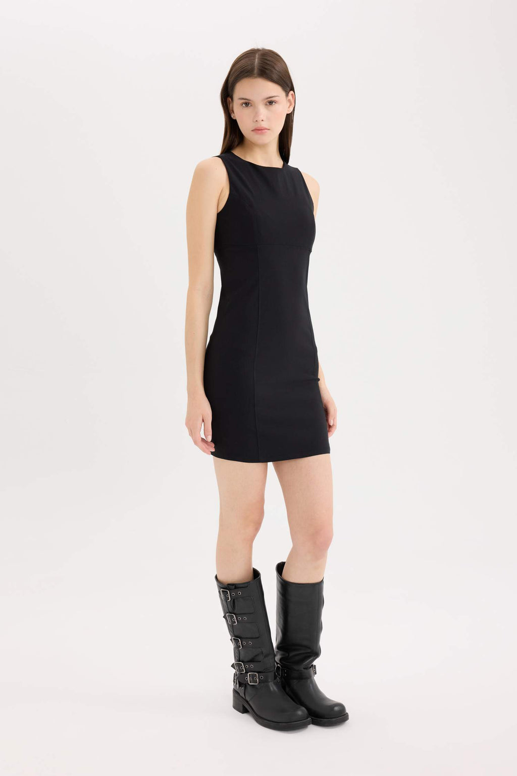 Bodycon Crew Neck Mini Dress