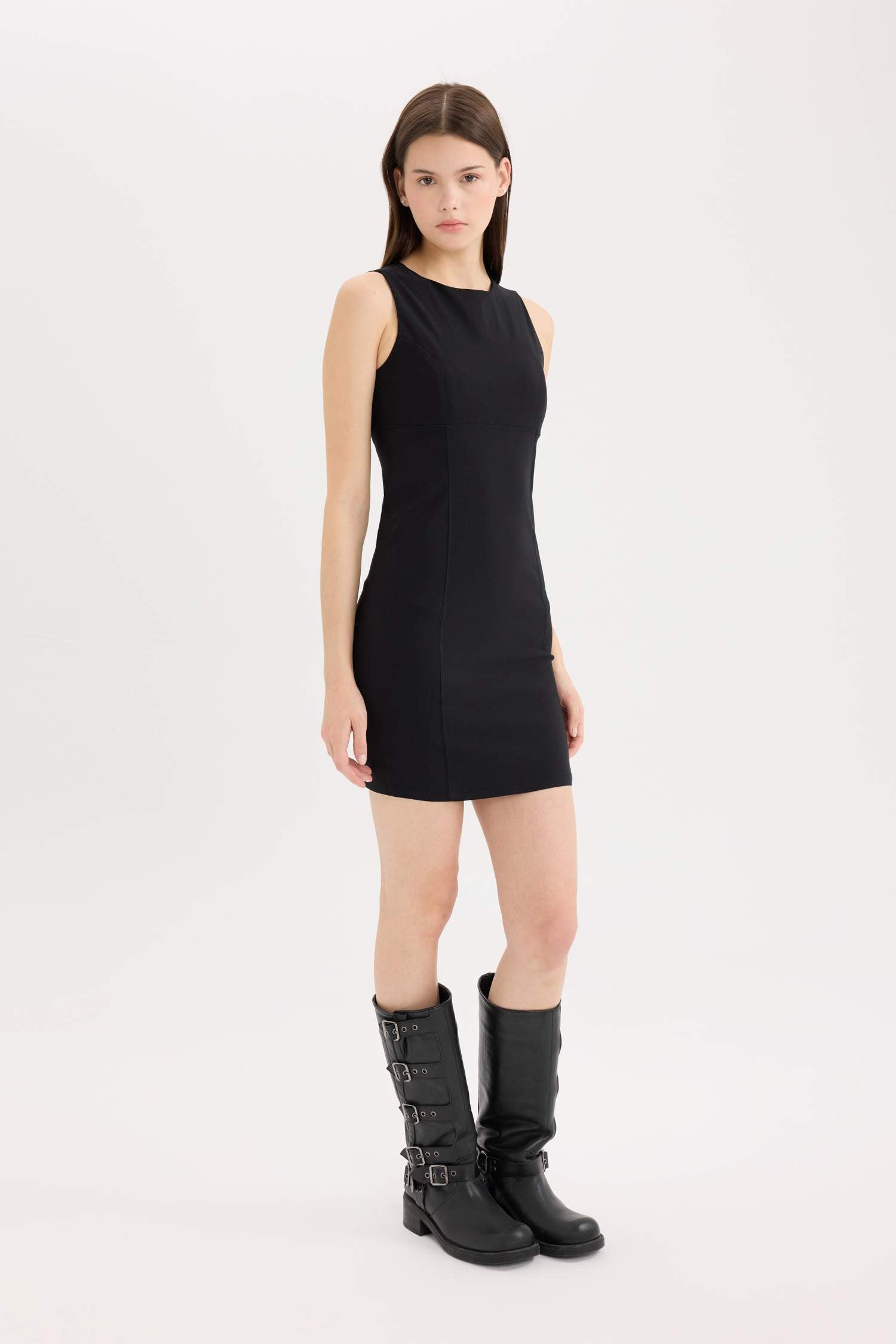 Bodycon Crew Neck Mini Dress