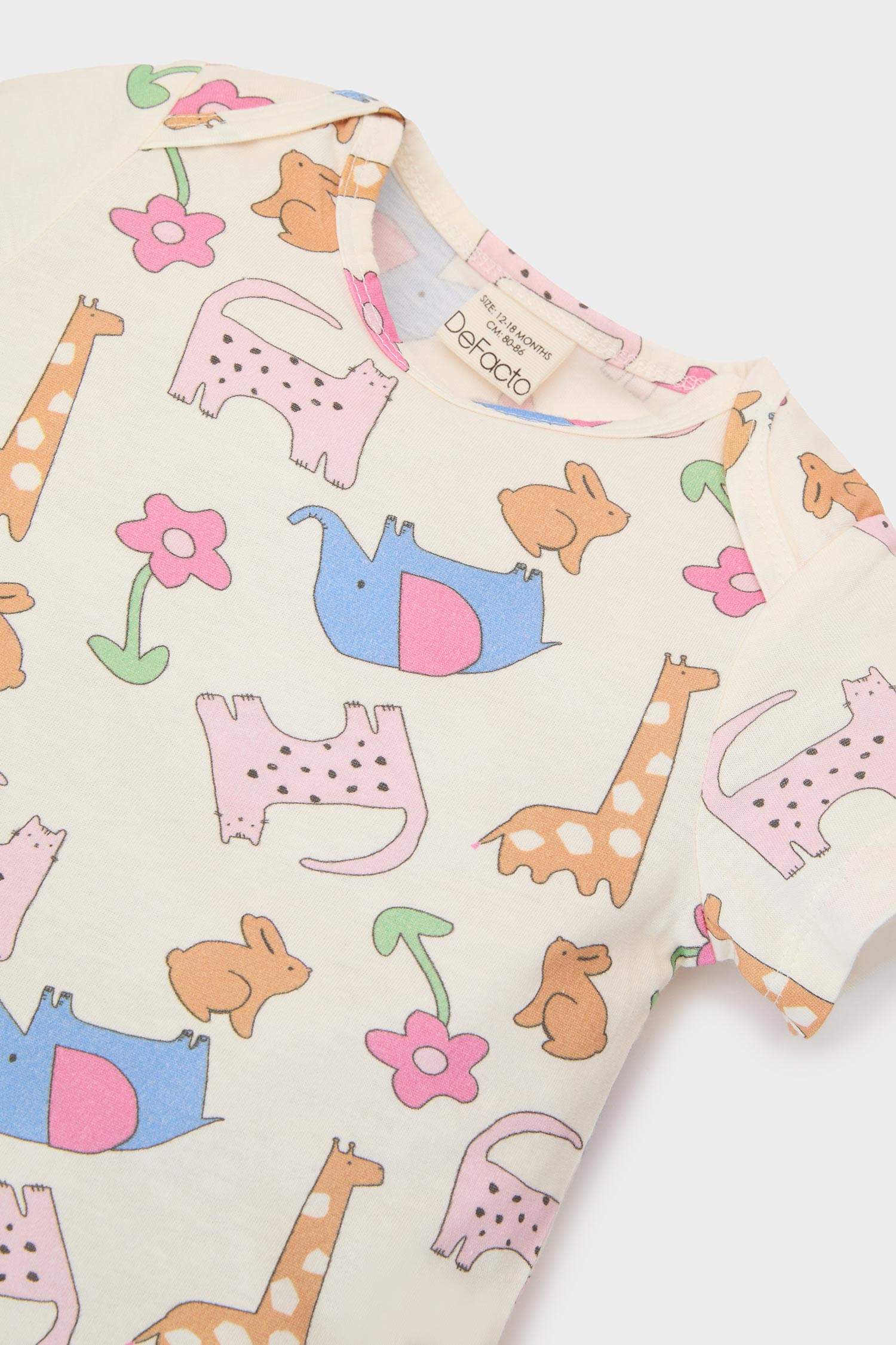Baby Girl Newborn Animal Patterned Cotton Jumpsuit