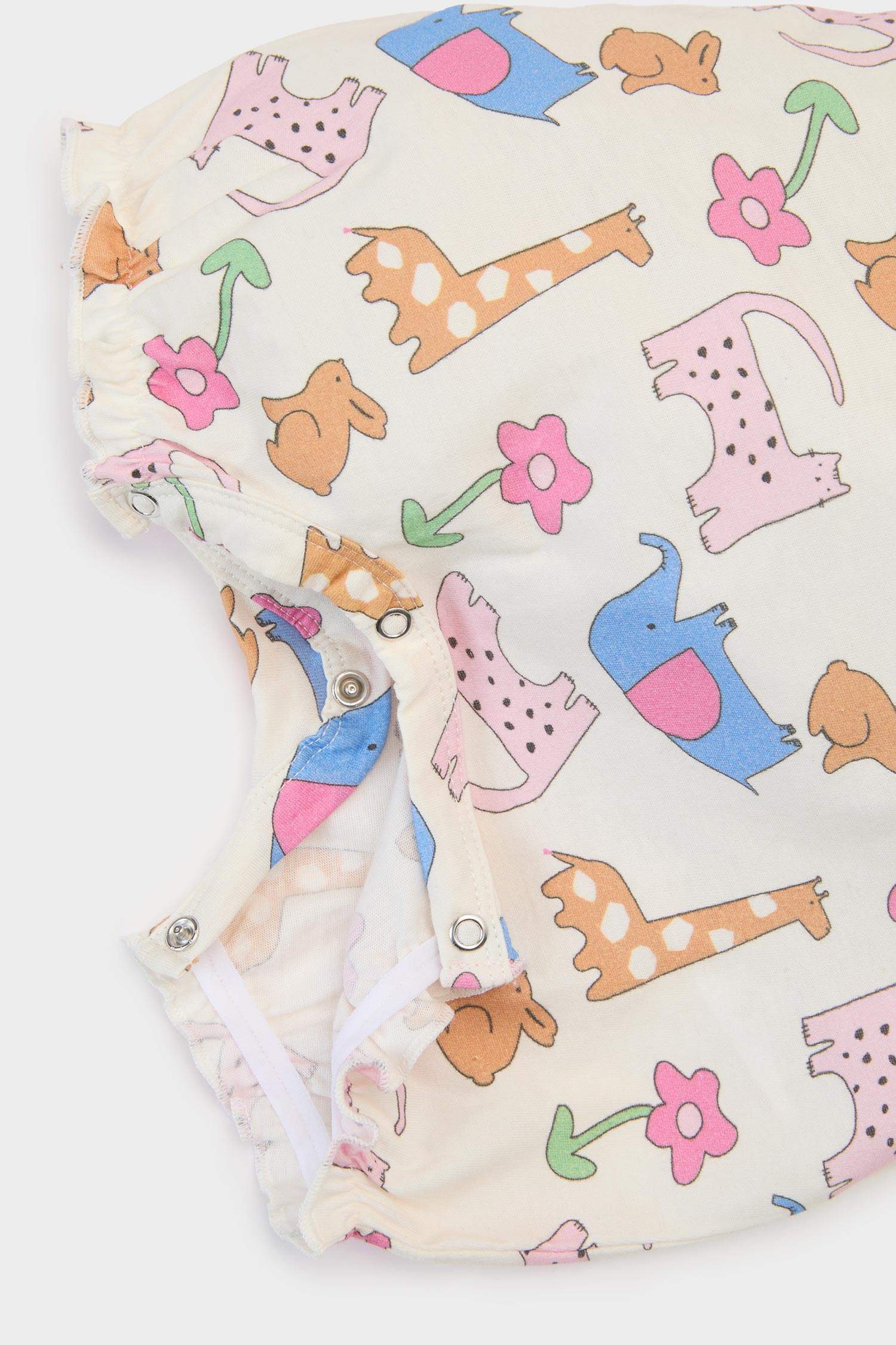 Baby Girl Newborn Animal Patterned Cotton Jumpsuit