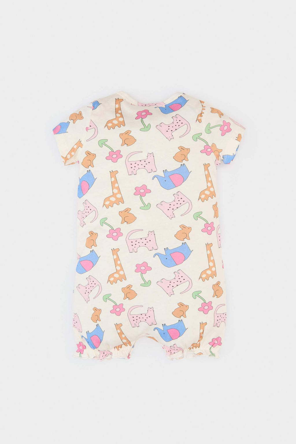 Baby Girl Newborn Animal Patterned Cotton Jumpsuit