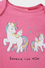 Baby Girl Newborn Unicorn Printed Combed Cotton 2-Piece Short Sleeve Jumpsuit