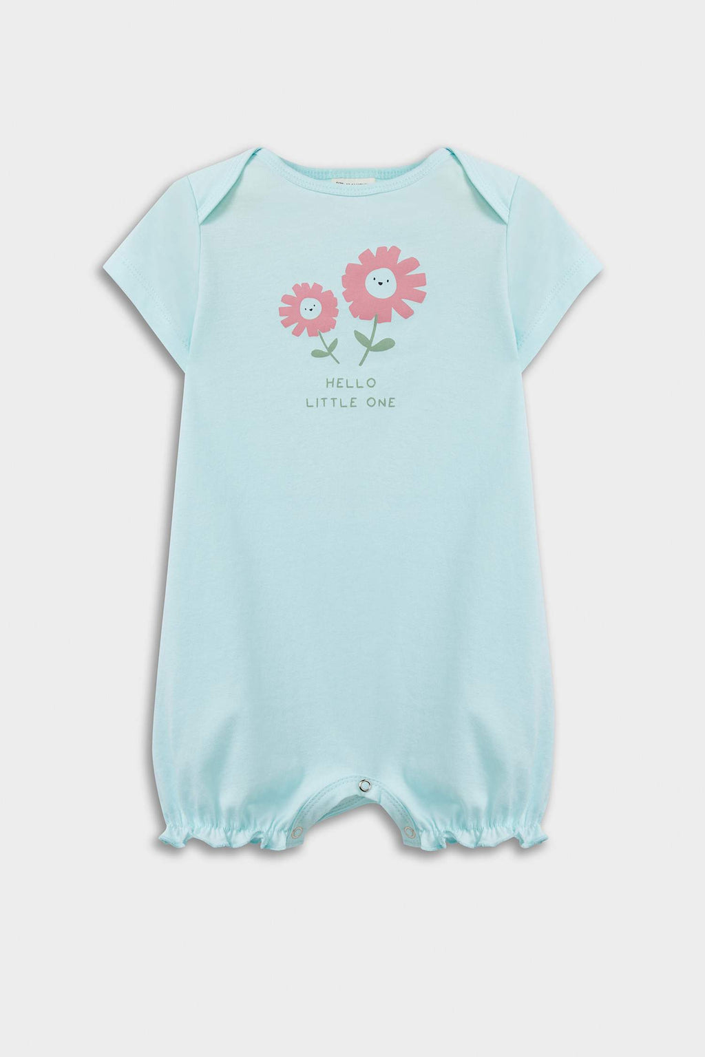 Baby Girl Newborn Floral Combed Cotton 2-Piece Short Sleeve Jumpsuit