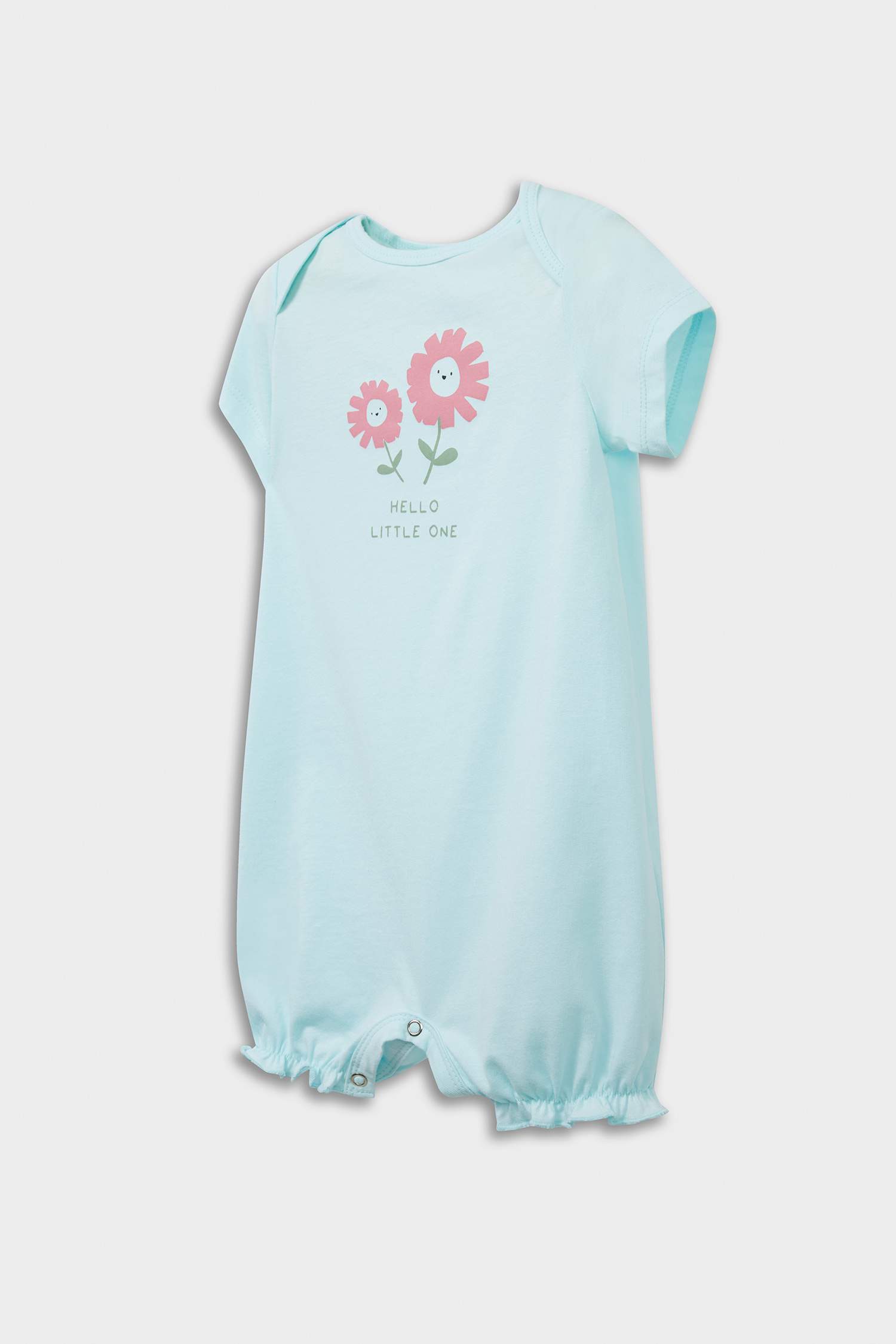 Baby Girl Newborn Floral Combed Cotton 2-Piece Short Sleeve Jumpsuit