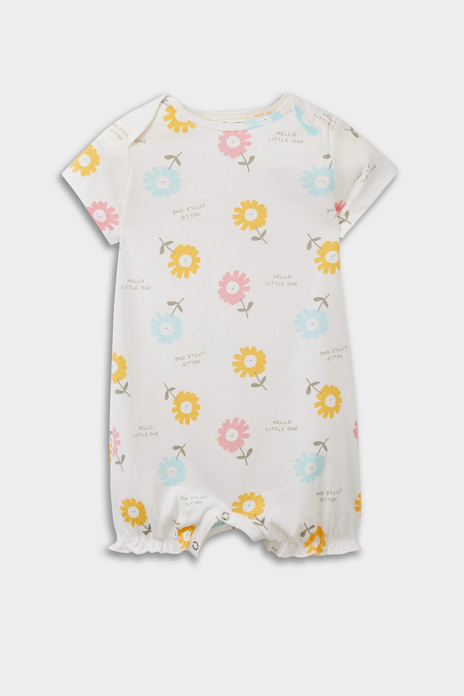 Baby Girl Newborn Floral Combed Cotton 2-Piece Short Sleeve Jumpsuit