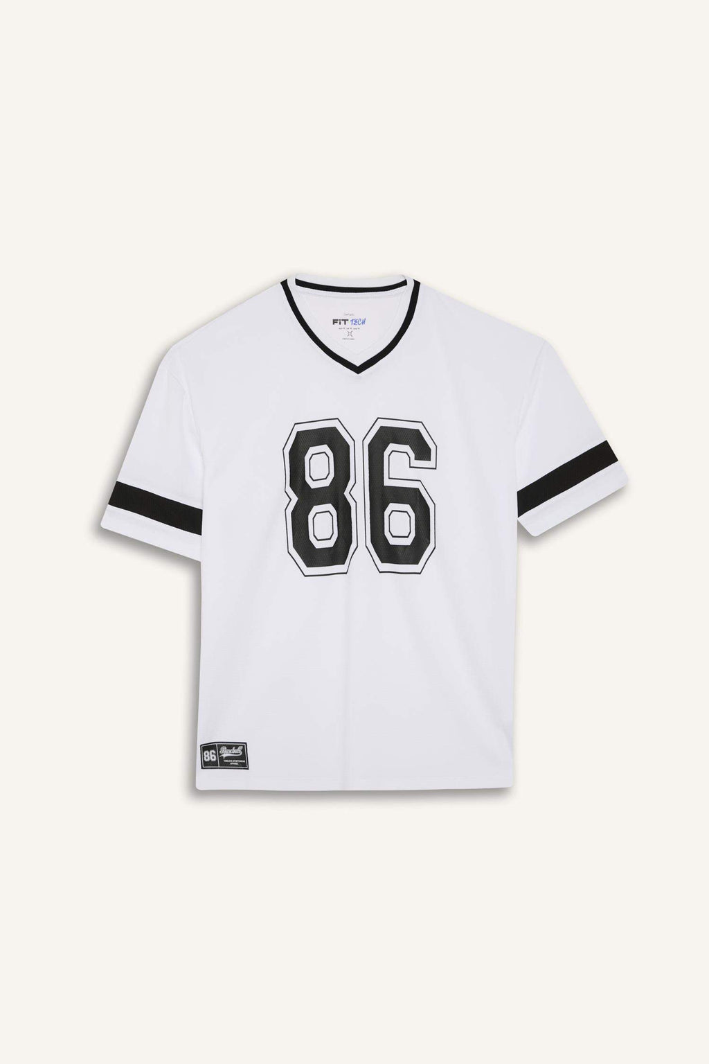 DeFactoFit Quick Dry Oversize Wide Mold V Neck Printed Sports Short Sleeve T-Shirt