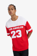 DeFactoFit Quick Drying Oversize Wide Mold Crew Neck Printed Sports Short Sleeve T-Shirt