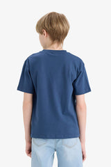 Boys Crew Neck Printed Short Sleeve T-Shirt