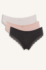 Lace Detailed 3 Strap Slip Panties-Fall in Love