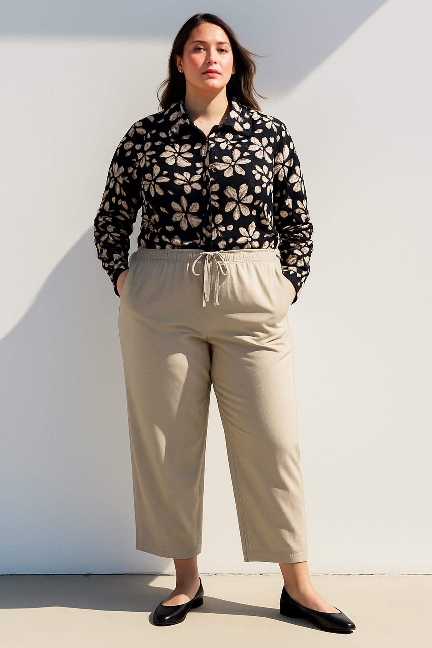 Oversize Fit Shirt Collar Printed Long Sleeve Tunic