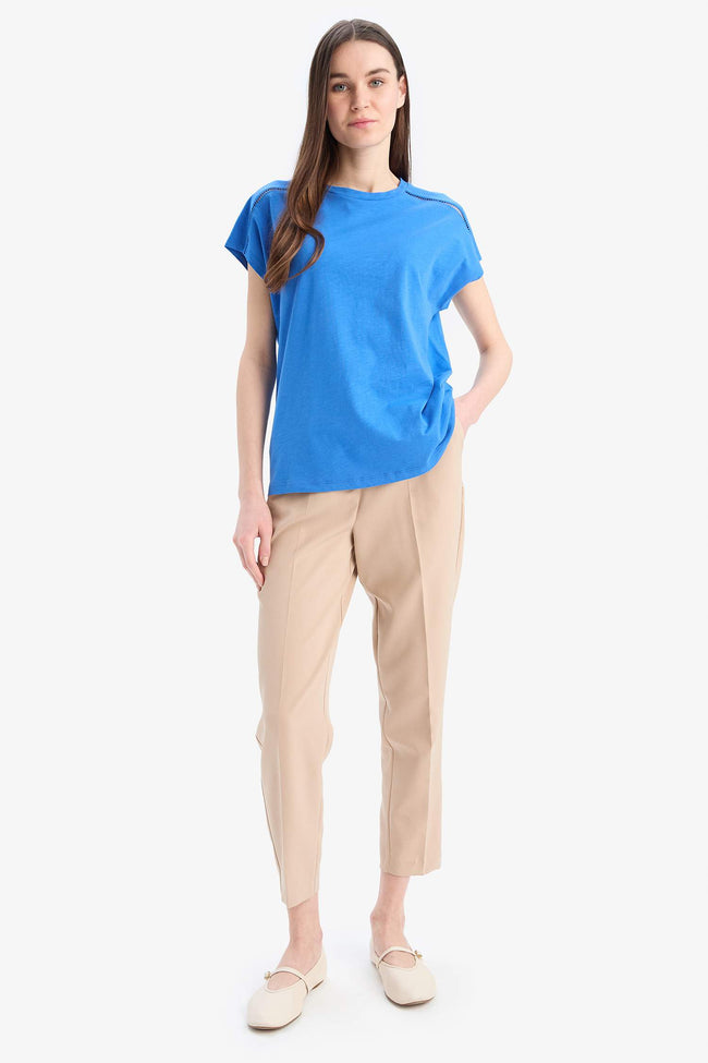 Traditional Crew Neck Cotton Short Sleeve T-Shirt Main Image