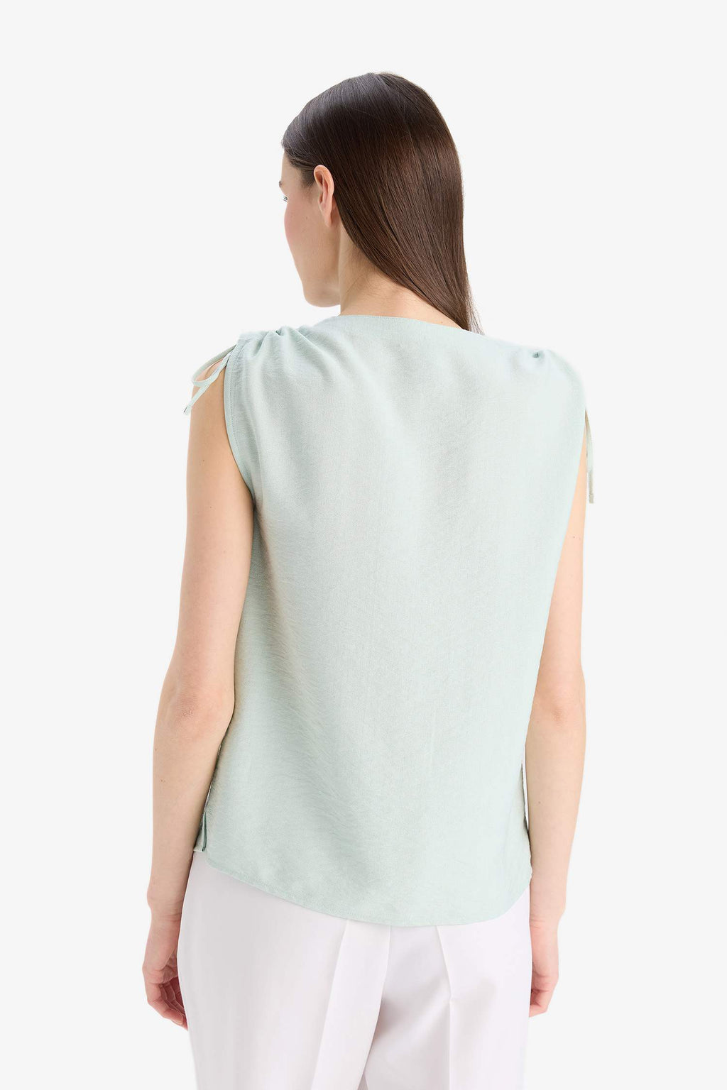 Regular Fit V-Neck Sleeveless Blouse
