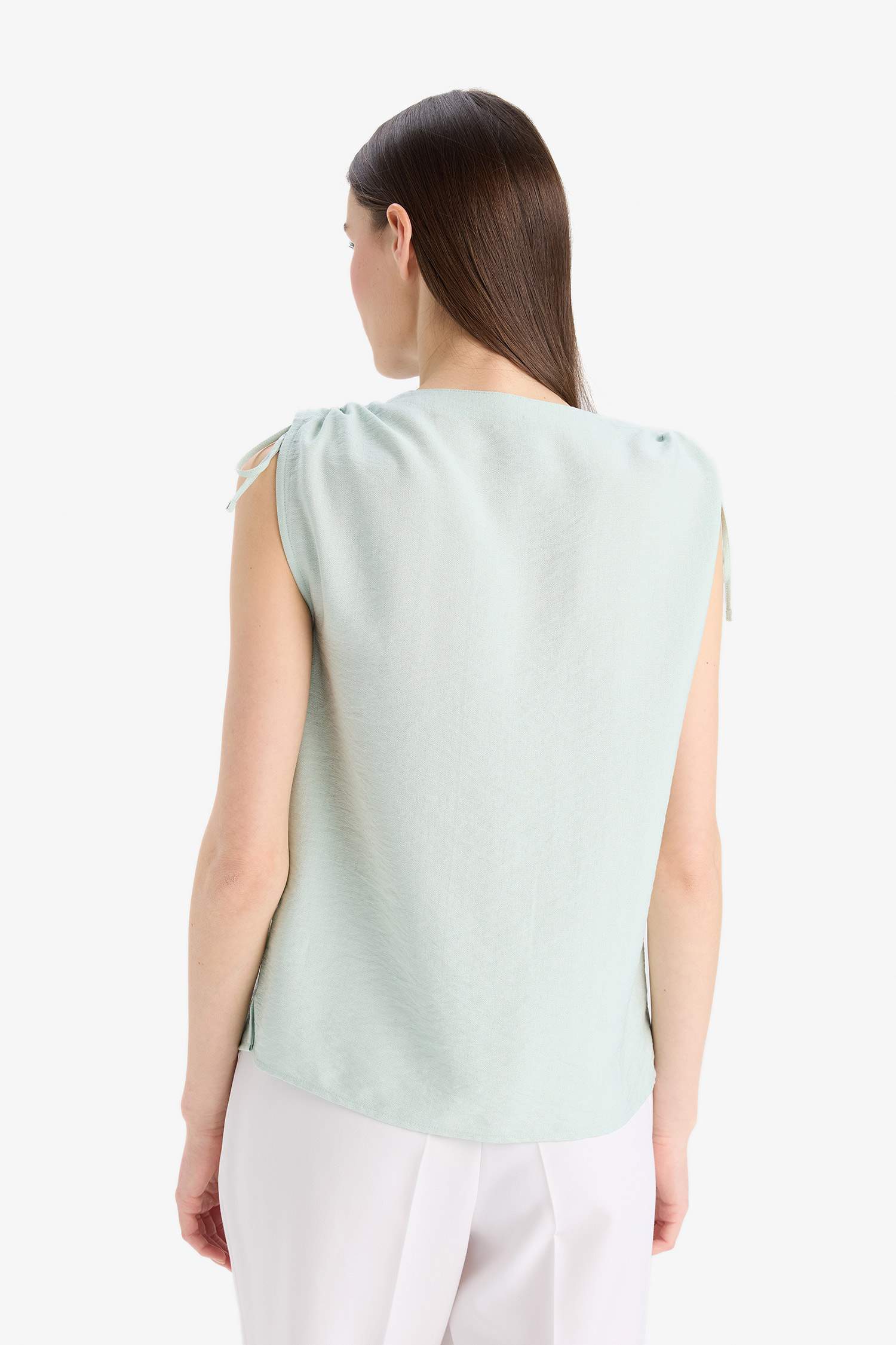 Regular Fit V-Neck Sleeveless Blouse