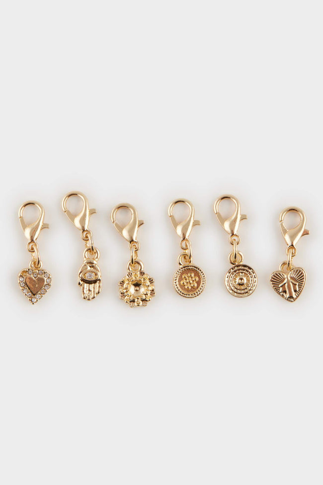 Female Gold Detailed Interchangeable Flying Charm Pendant Hover Image