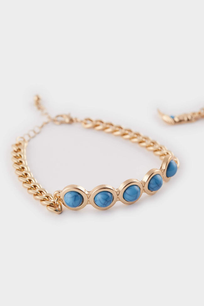 Women Blue Stone 2 Piece Bracelet Main Image