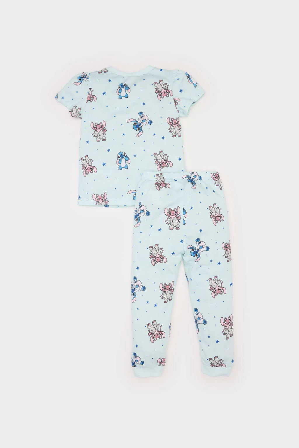 Girl Baby Disney Lilo & Stitch Pajama Set Combed Short Sleeve Top Flexible Waist Long Bottom
