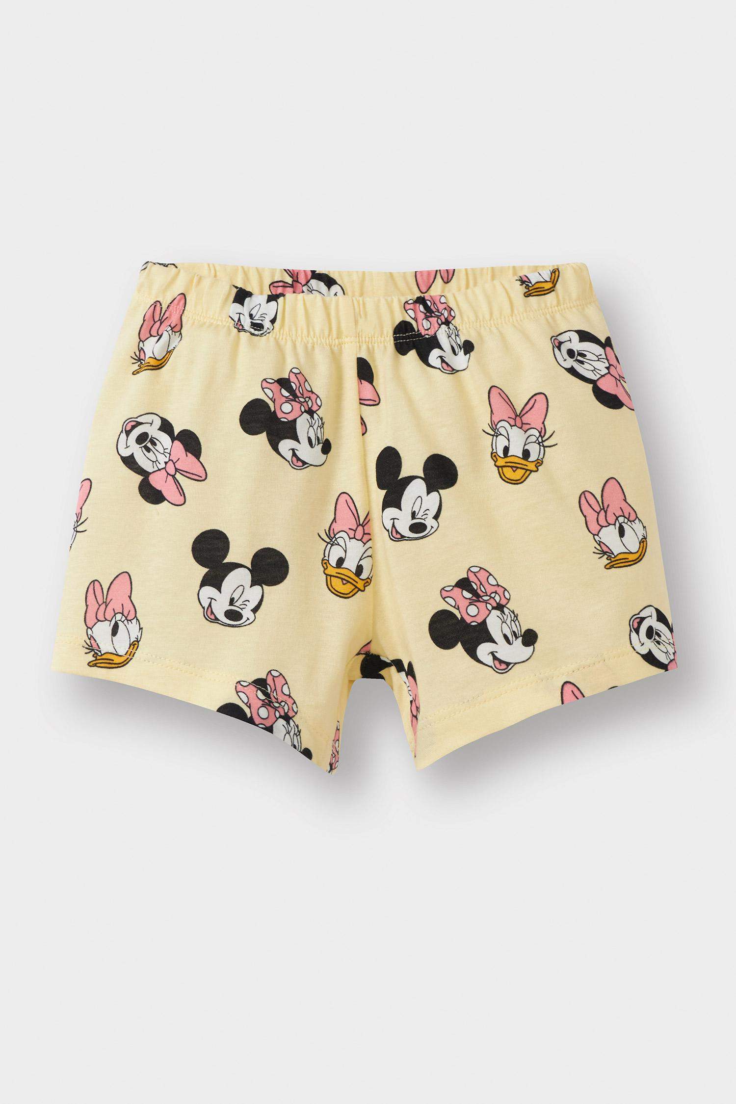 Disney Mickey & Minnie Baby Girl Pajama Set Short Sleeve Cotton Elastic Waist Shorts