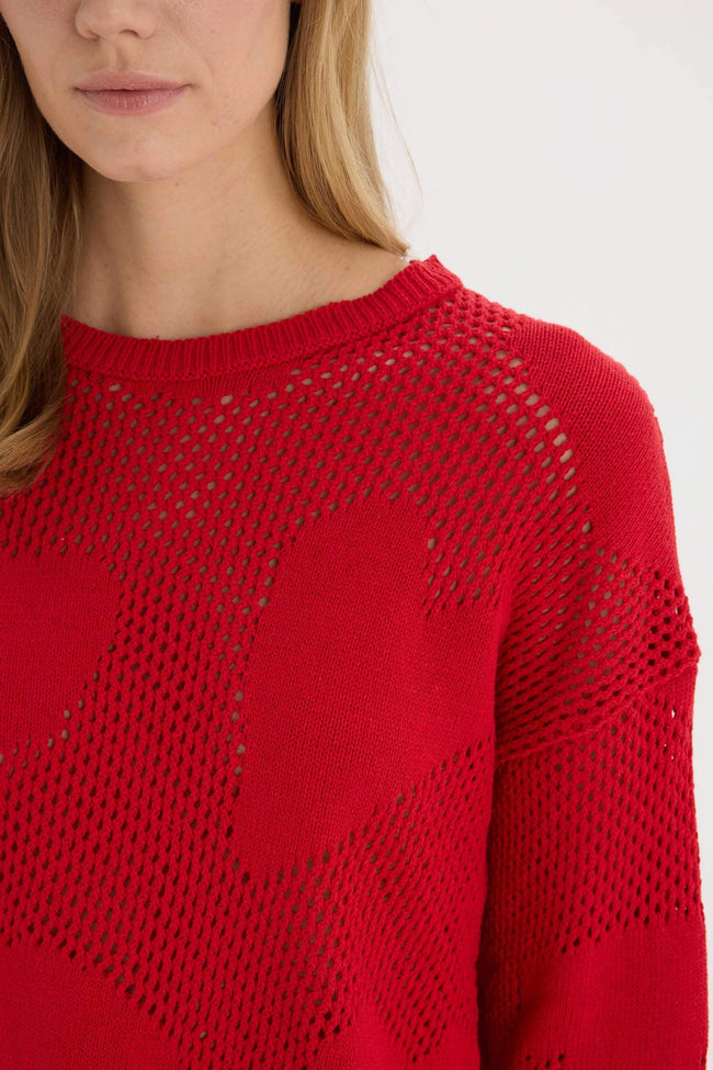 Coool Basic Flat Bike Collar Sweater Red Sweater Hover Image