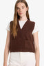 Regular Fit V-Neck Buttoned Knitted Vest with Pockets