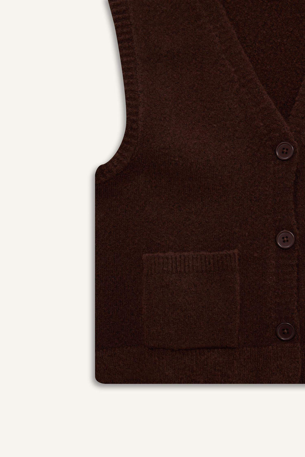 Regular Fit V-Neck Buttoned Knitted Vest with Pockets