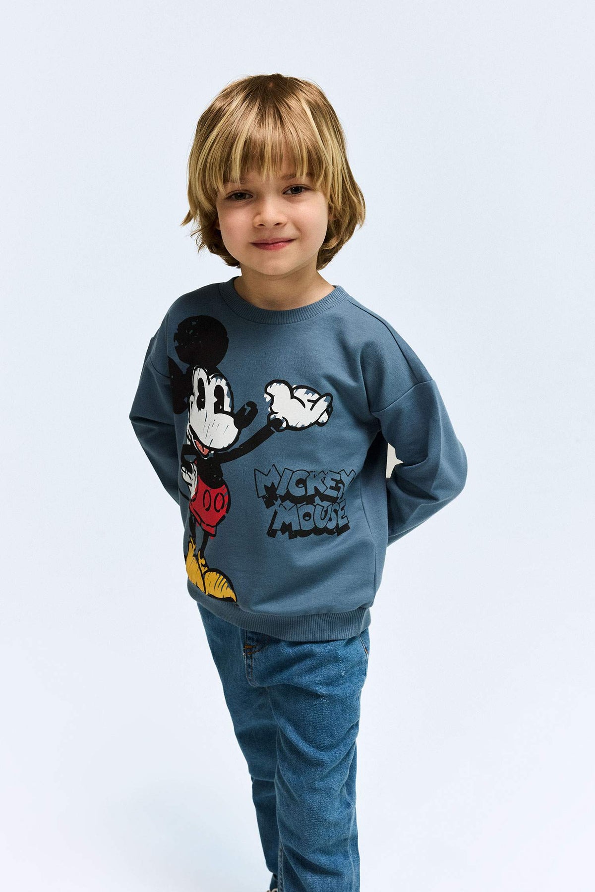 Baby Boy Disney Mickey & Minnie Crew Neck Sweatshirt