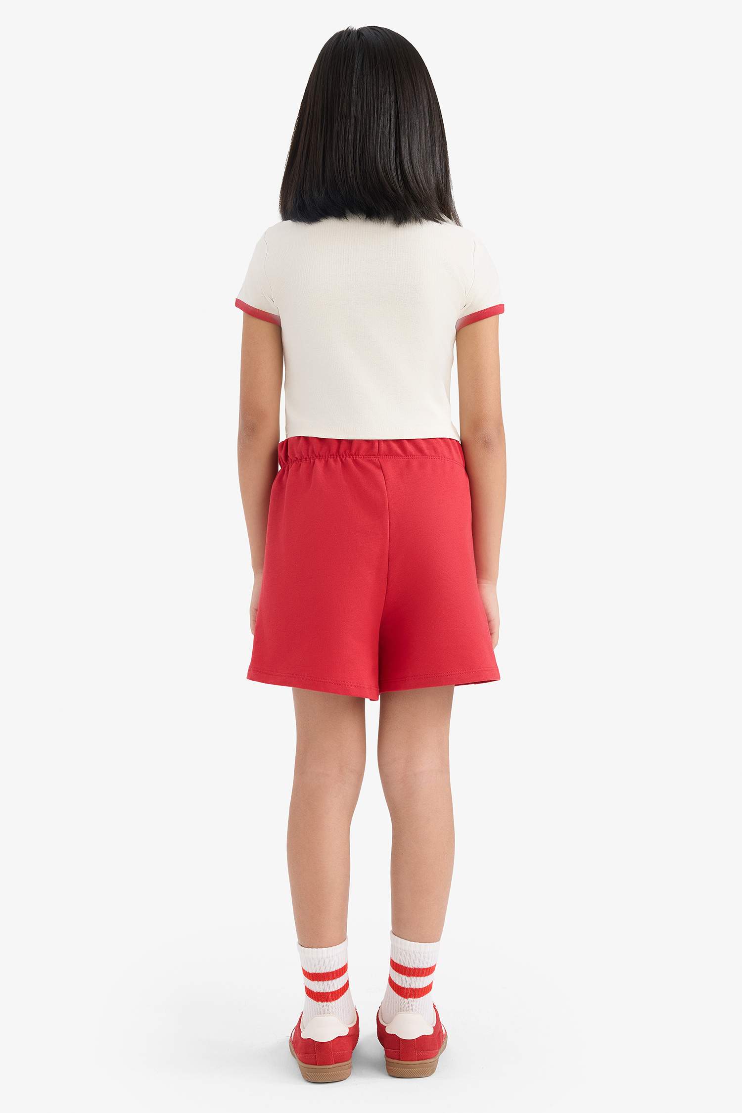 Girl Corduroy Printed T-Shirt Shorts 2 Piece Set