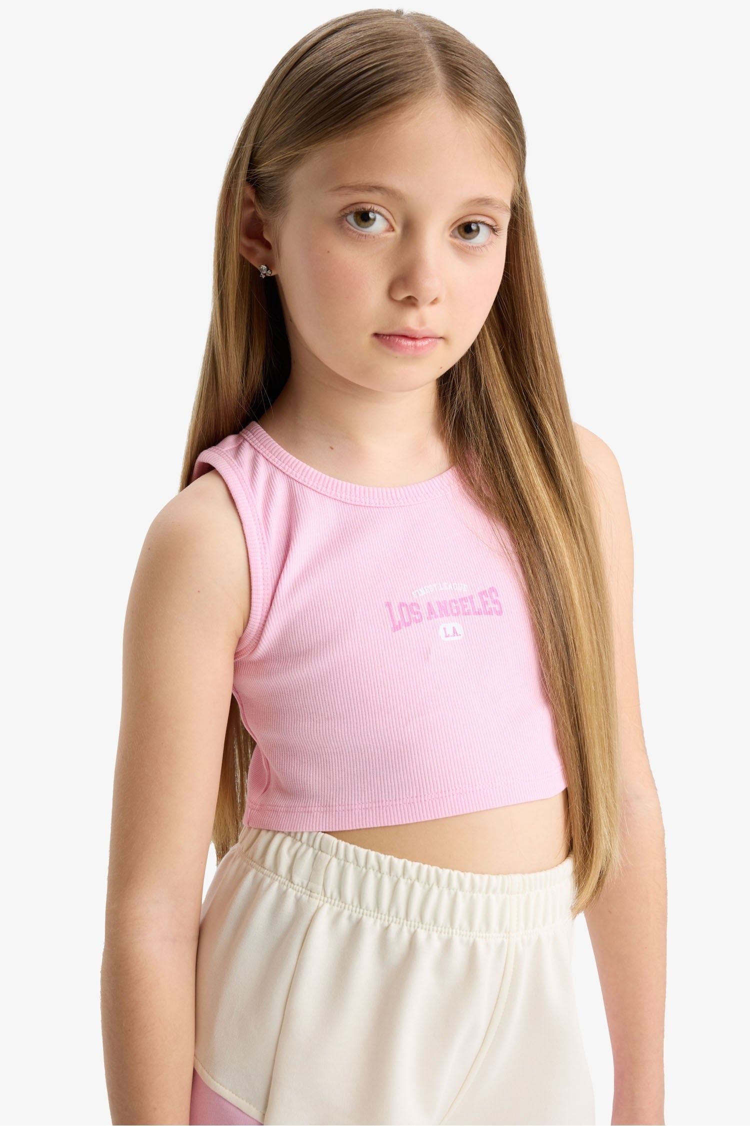 Girl 2-Piece Set Printed Sleeveless T-Shirt Shorts