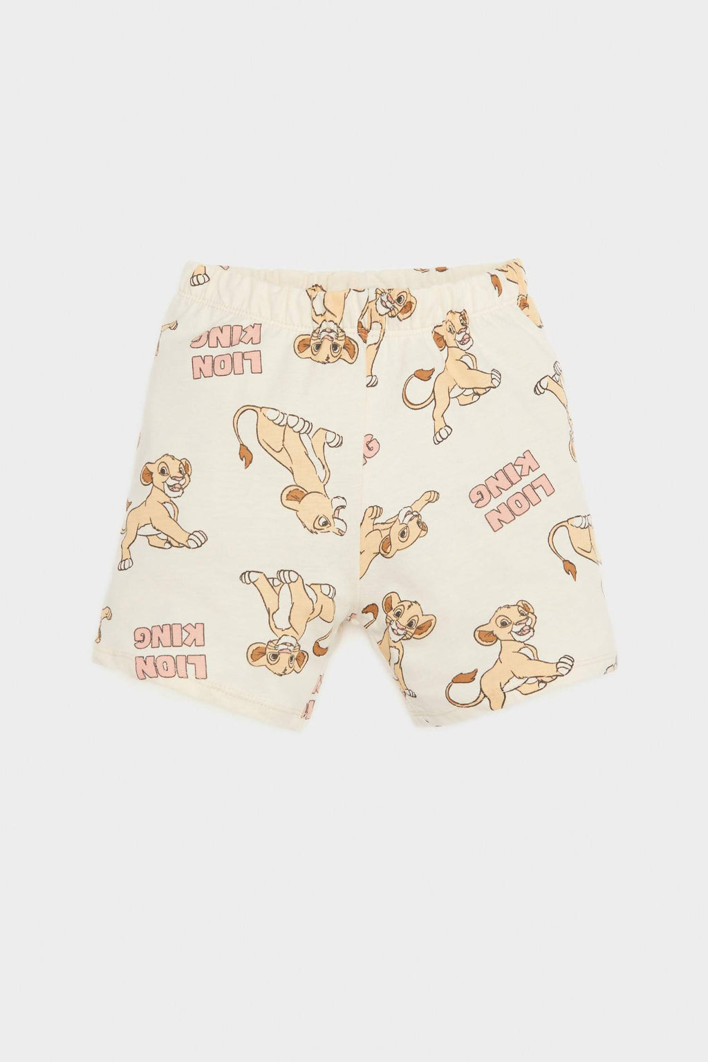 Boys Baby Disney Lion King Pajama Kit Short Sleeve Combe Top Waist Waist Rubber Shorts