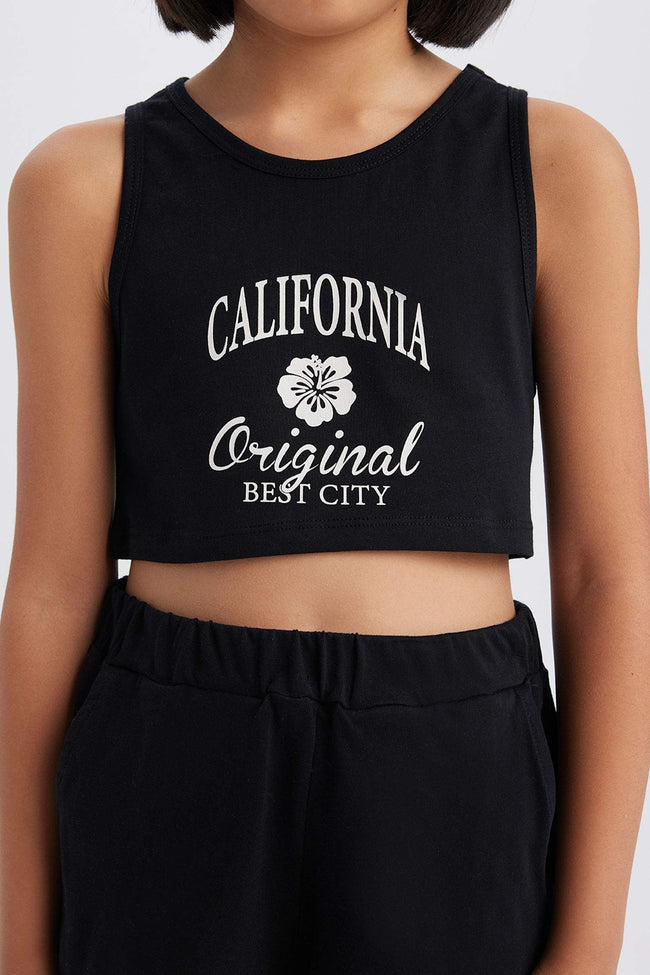 Girl 2 Pcs Set Printed Athlete Shorts Hover Image