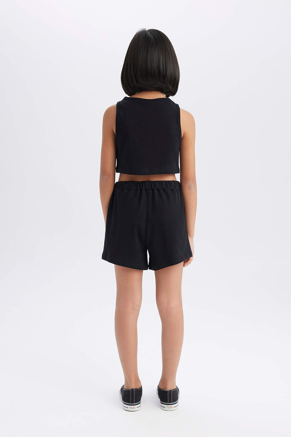 Girl 2 Pcs Set Printed Athlete Shorts