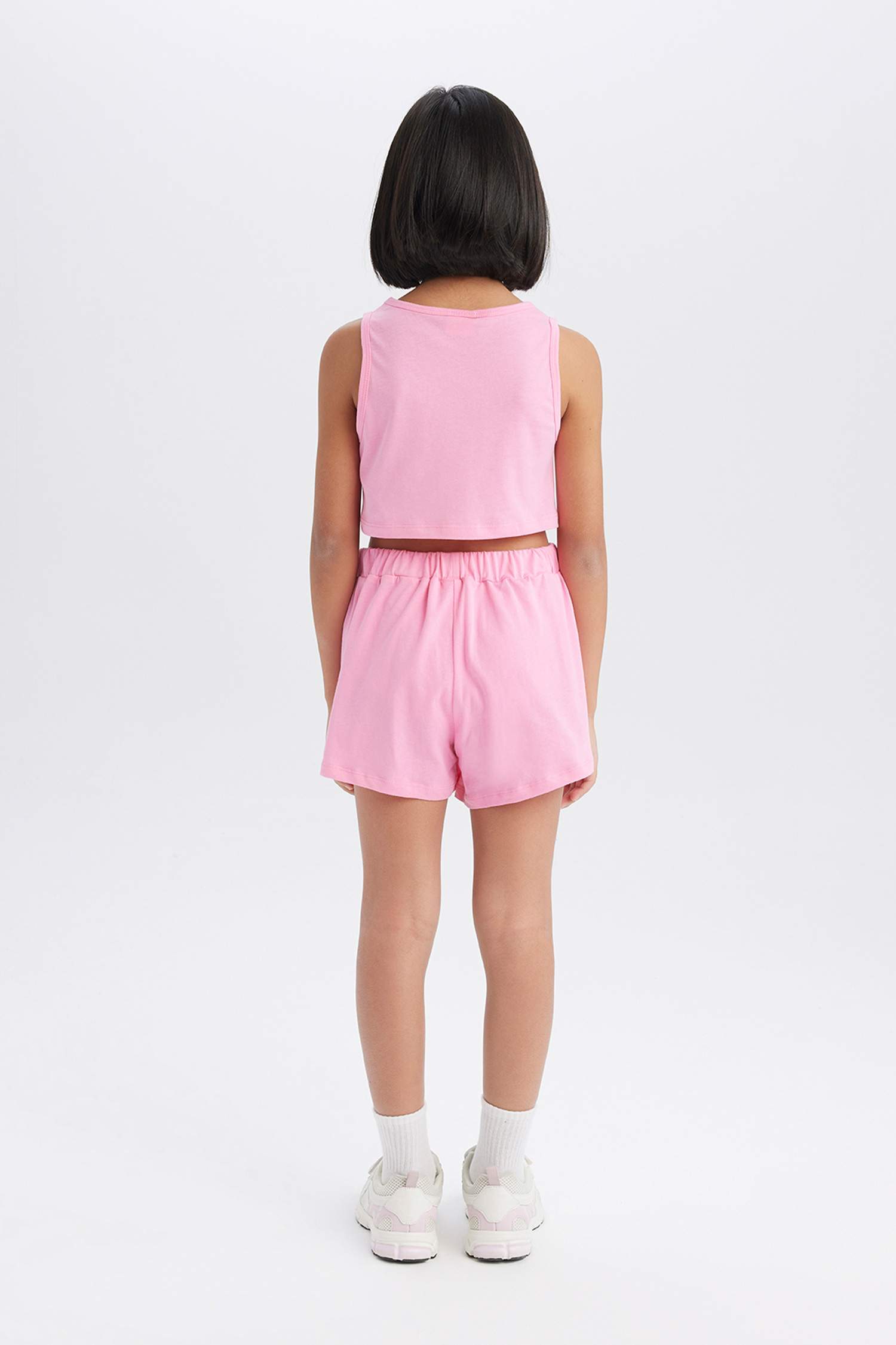 Girl 2 Pcs Set Printed Athlete Shorts