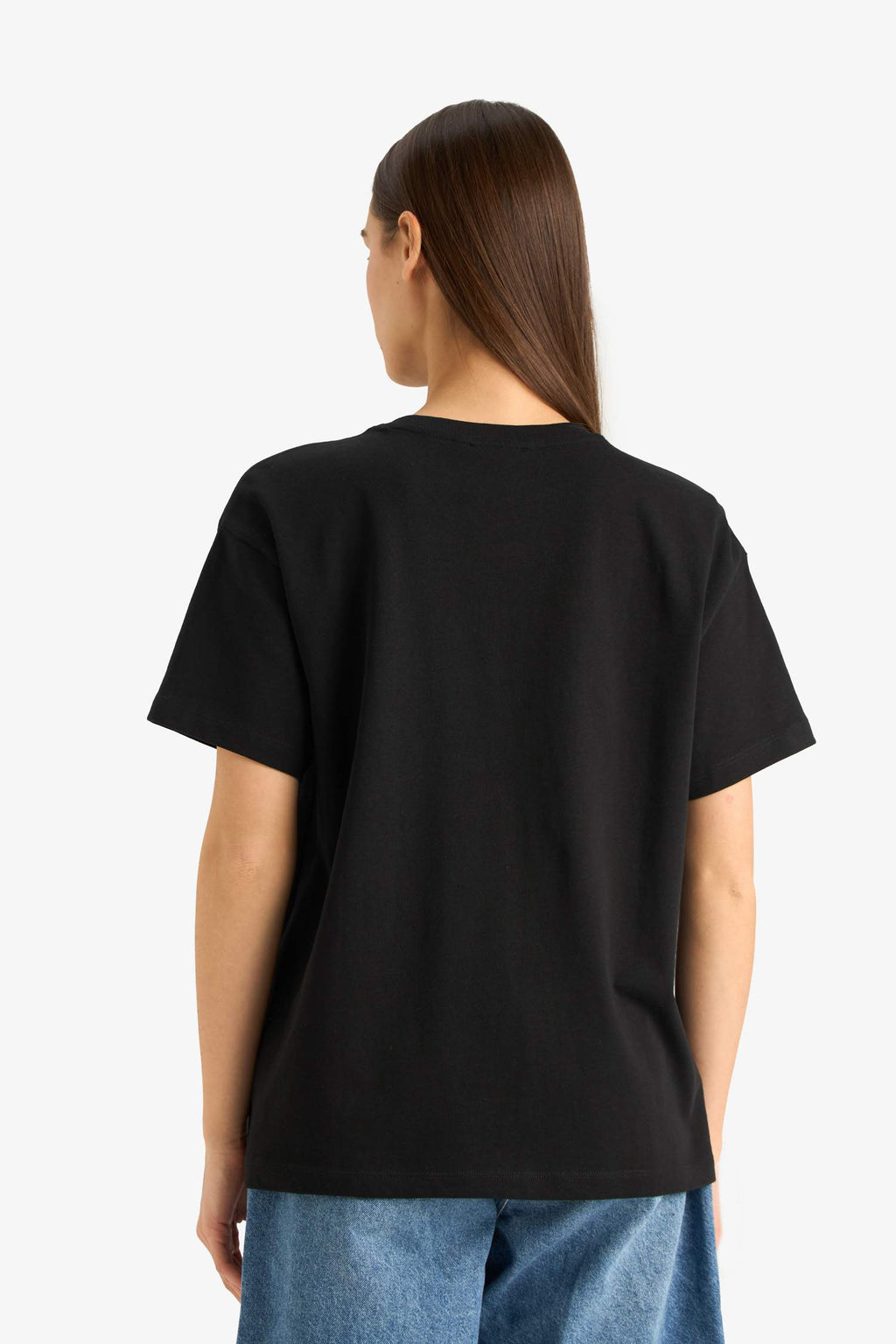 Oversize Wide Pattern Crew Neck Short Sleeve T-Shirt