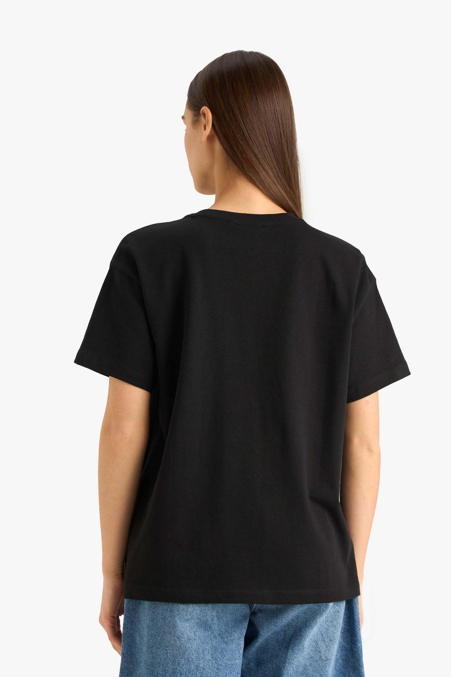 Oversize Wide Pattern Crew Neck Short Sleeve T-Shirt