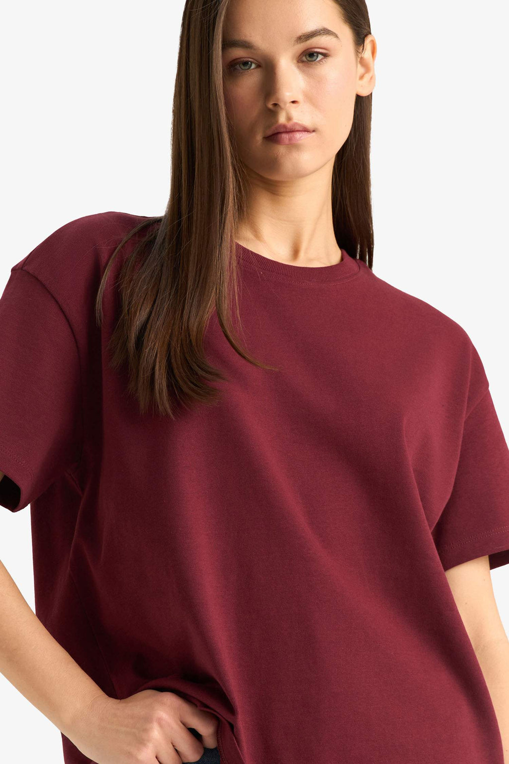 Oversize Wide Pattern Crew Neck Short Sleeve T-Shirt