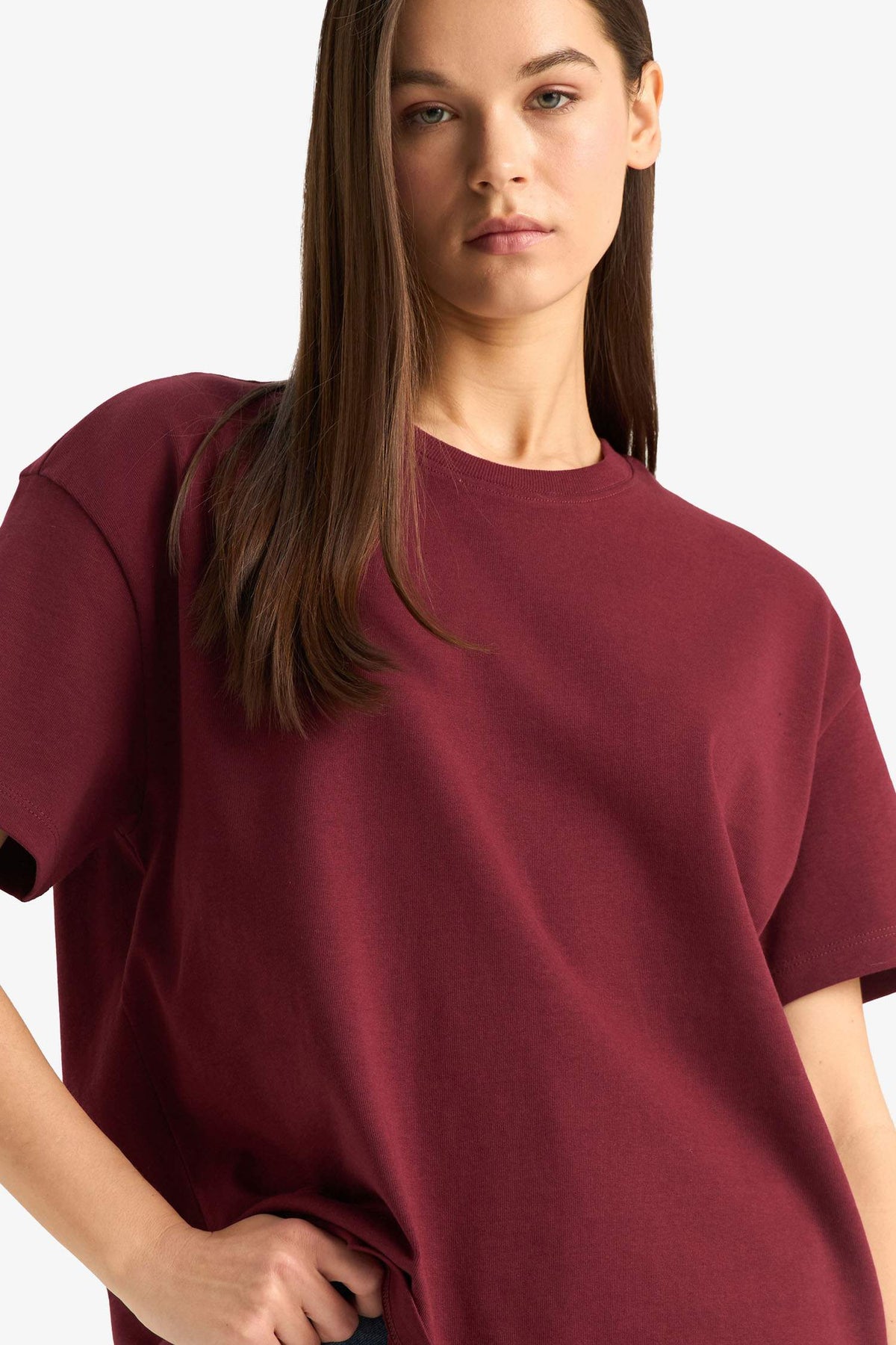 Oversize Wide Pattern Crew Neck Short Sleeve T-Shirt