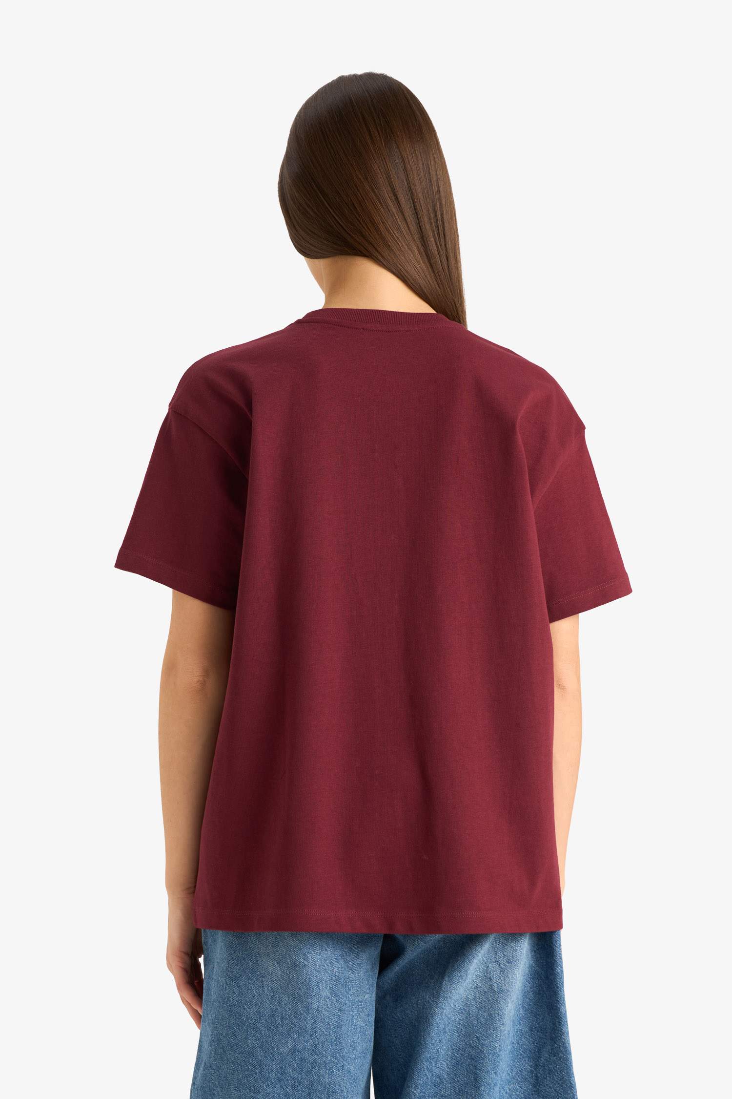 Oversize Wide Pattern Crew Neck Short Sleeve T-Shirt