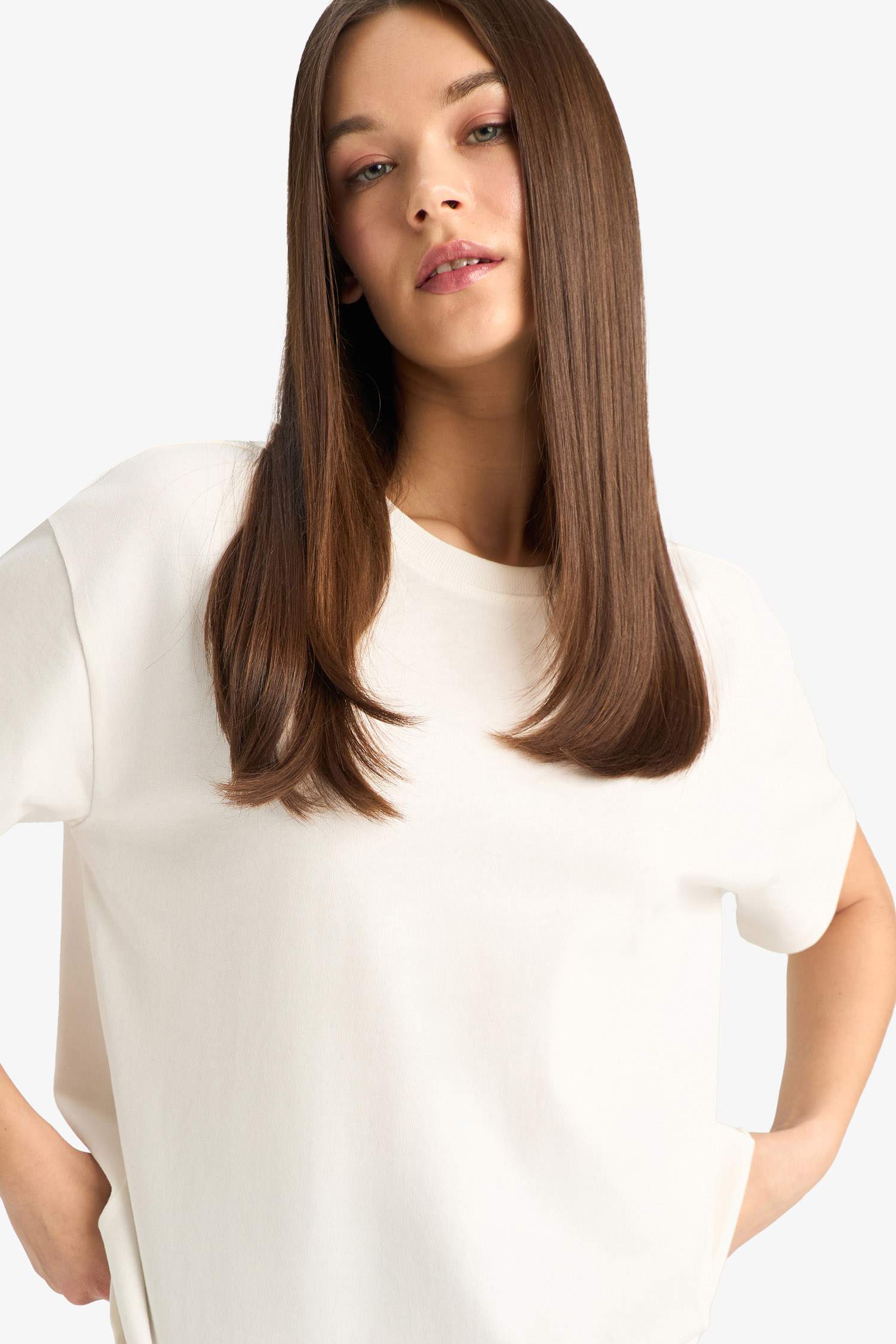 Oversize Wide Pattern Crew Neck Short Sleeve T-Shirt