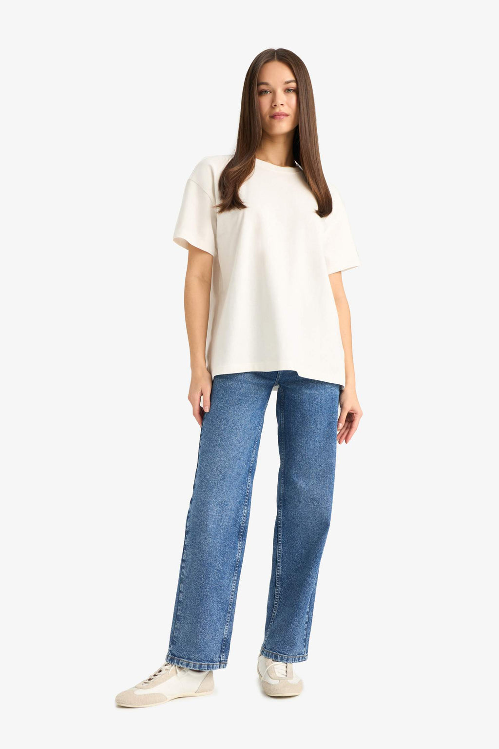 Oversize Wide Pattern Crew Neck Short Sleeve T-Shirt