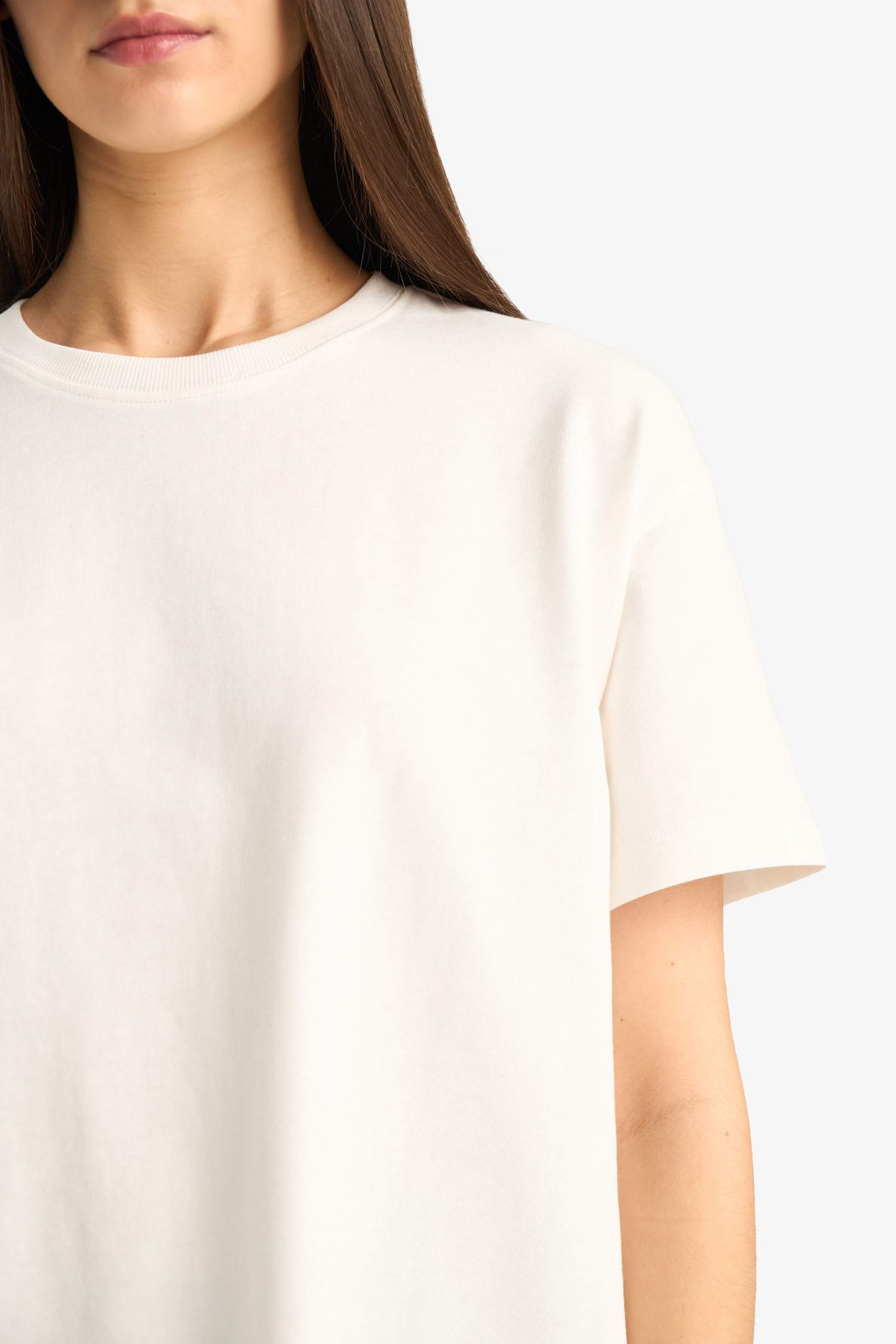 Oversize Wide Pattern Crew Neck Short Sleeve T-Shirt