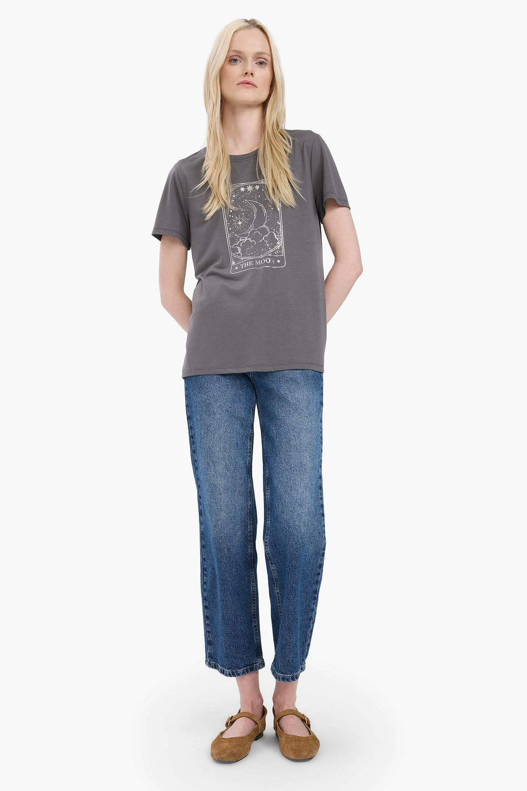 Regular Fit Crew Neck Printed Short Sleeve T-Shirt