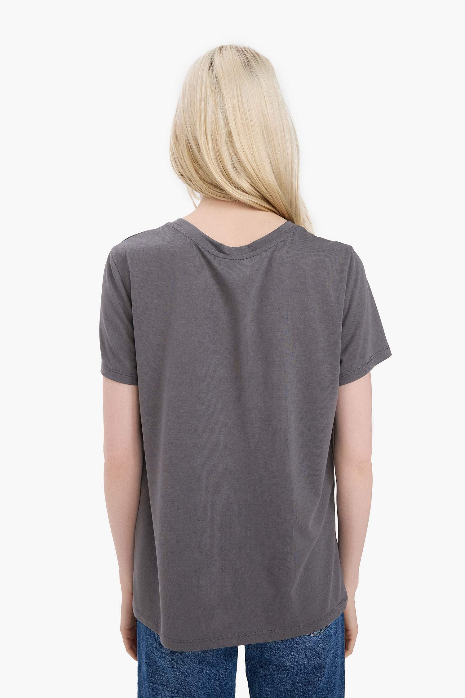 Regular Fit Crew Neck Printed Short Sleeve T-Shirt