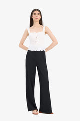 Wide Leg Crinkle Trousers
