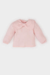 Baby Girl Large Collar Muslin Long Sleeve Shirt