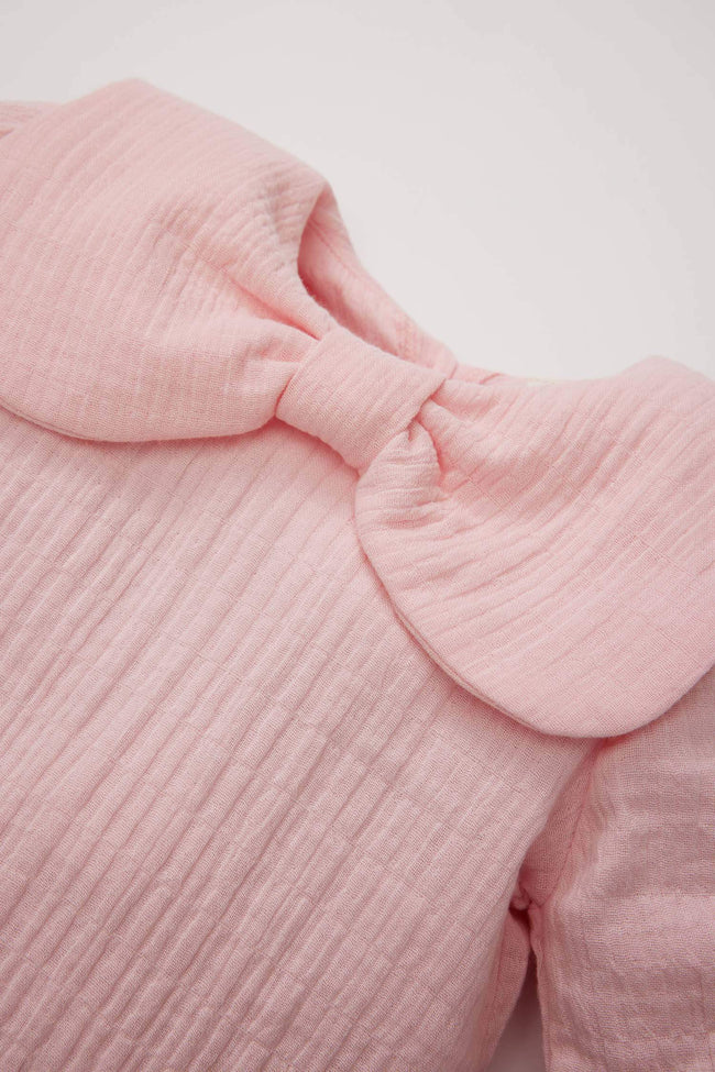 Baby Girl Large Collar Muslin Long Sleeve Shirt Main Image