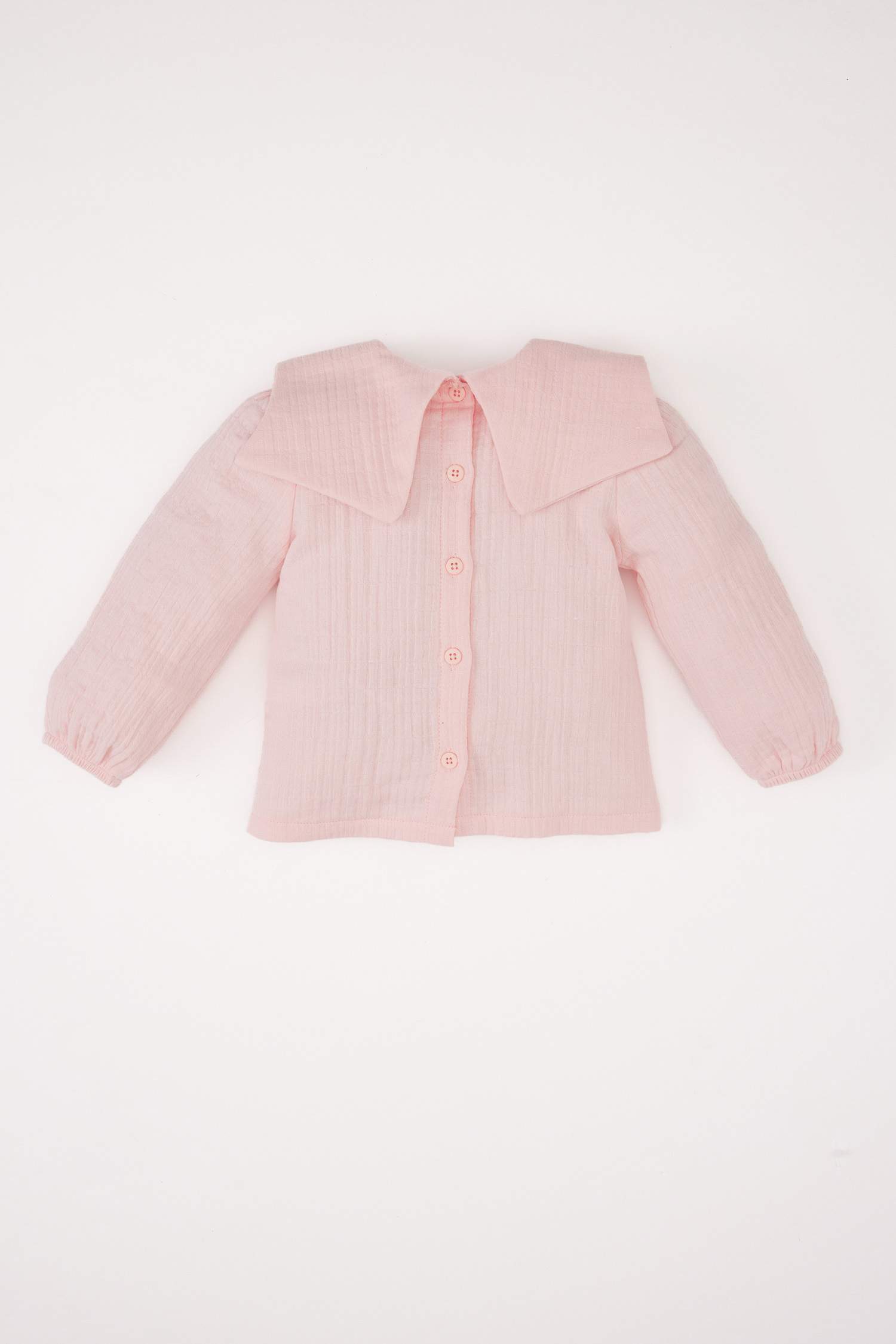Baby Girl Large Collar Muslin Long Sleeve Shirt