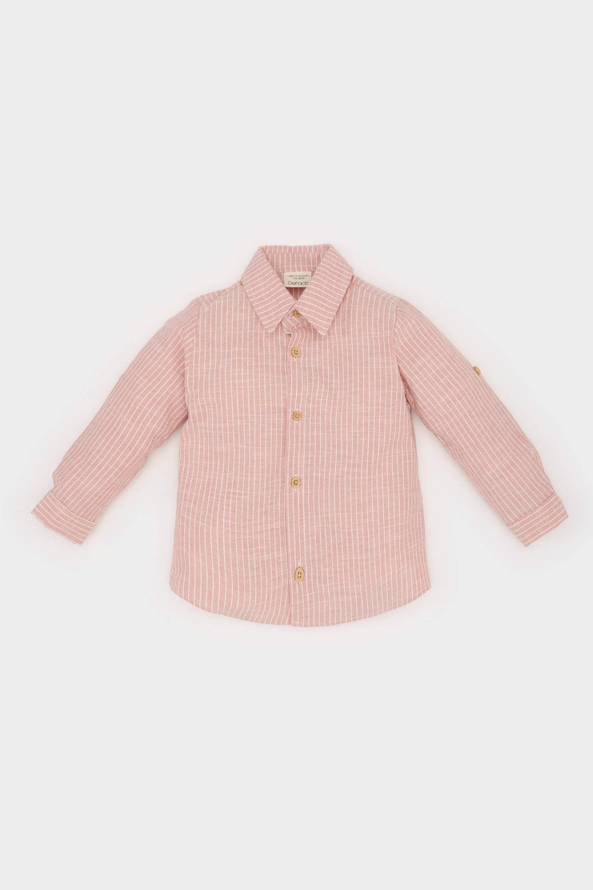 Baby Boy Shirt Collar Flam Poplin Long Sleeve Shirt