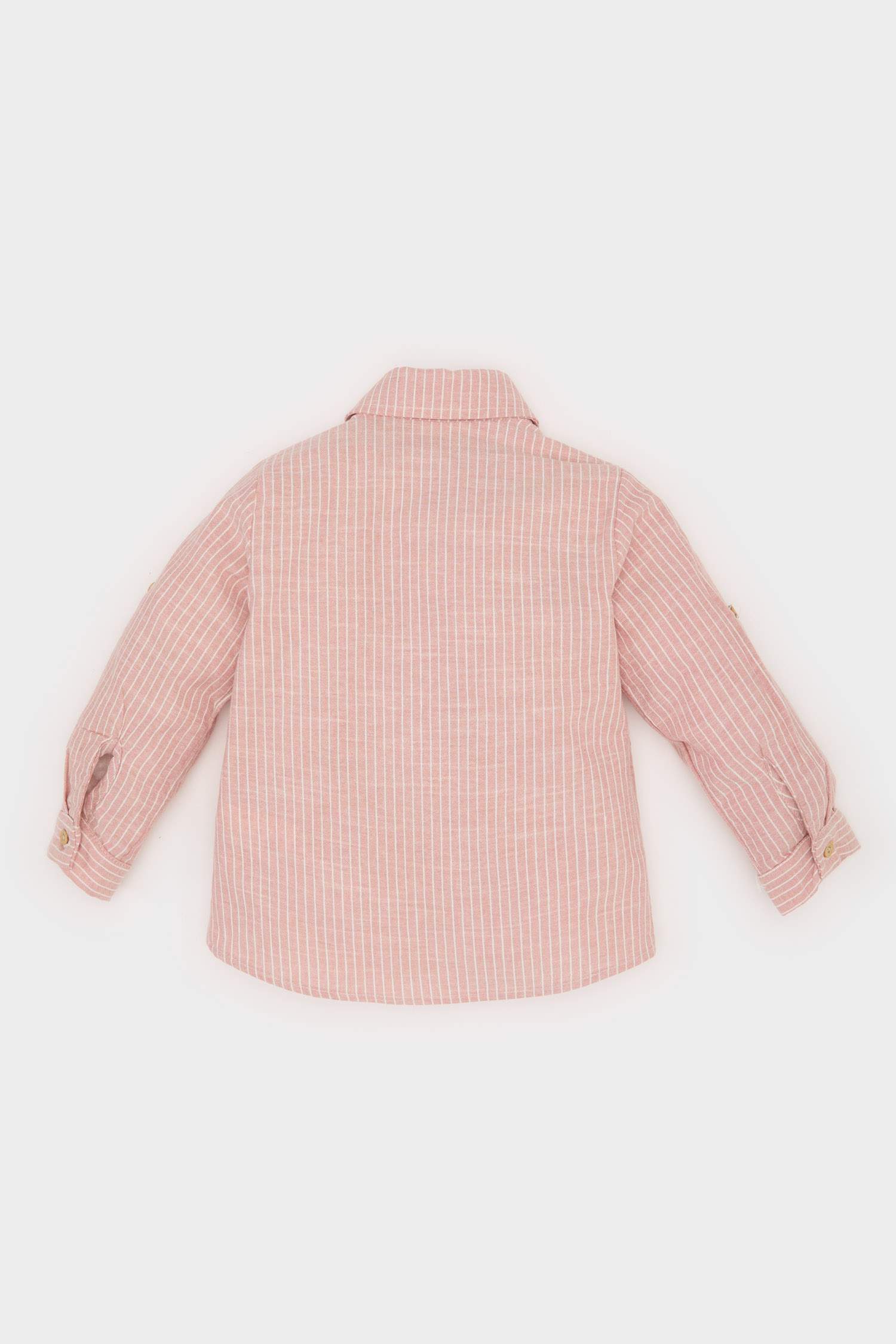 Baby Boy Shirt Collar Flam Poplin Long Sleeve Shirt