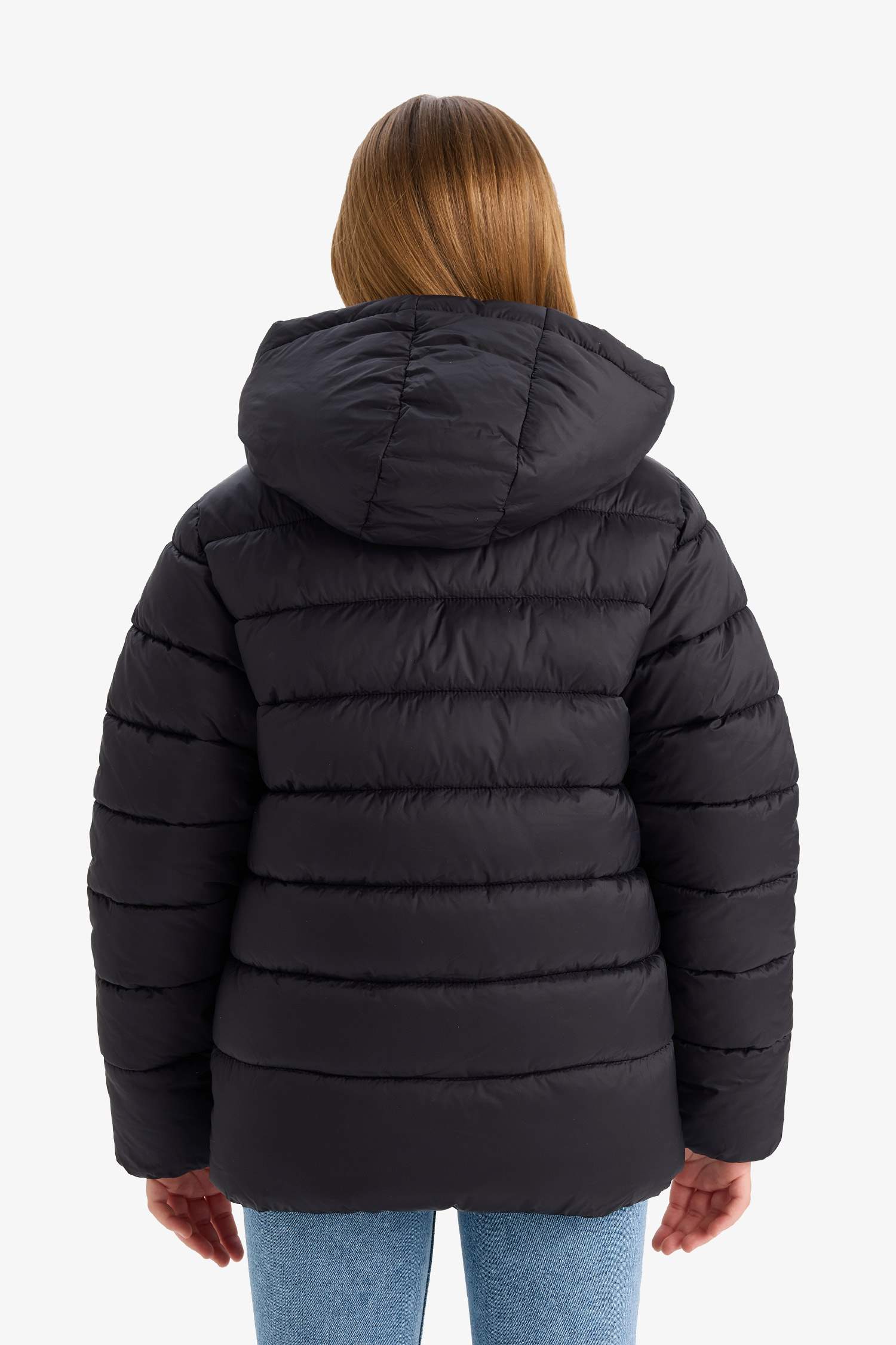 Girls Waterproof Hooded Zippered Puffer Coat