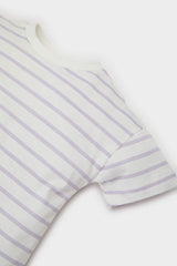 Girl Baby Bike Collar Striped Short Sleeve T-Shirt